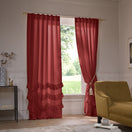 Cortina de lino con volantes rojo ladrillo - Waterfall