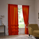 Cortina de lino con volantes coral - Waterfall