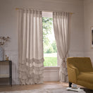 Cortina de lino con volantes beige natural - Waterfall