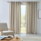 Cortina de lino con forro de algodón beige natural