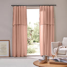 Cortina de panel con bourdon en lino rosa