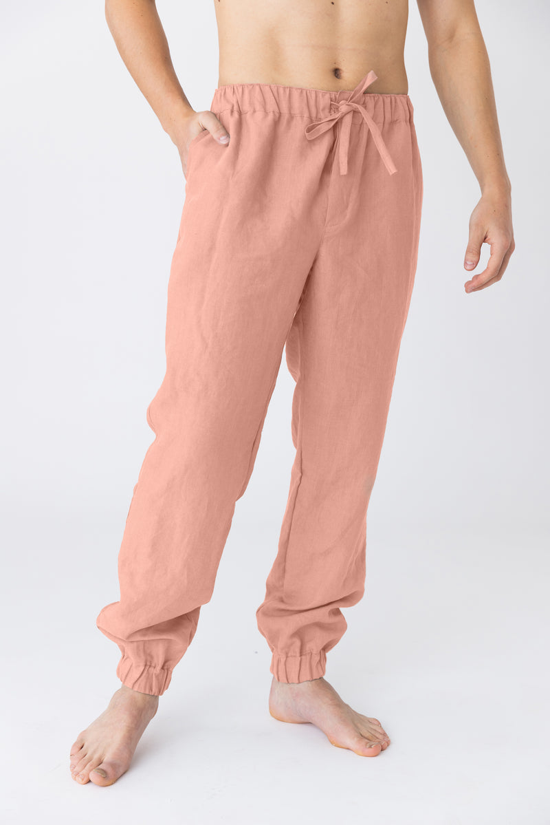 Pantalon en lin lavé “Gael” Rose