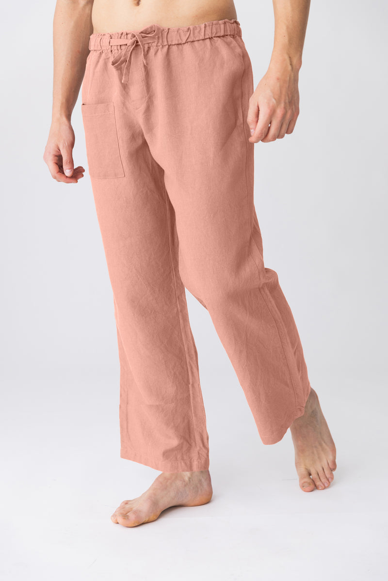 Pantalon de pyjama en lin “Ronaldo” Rose