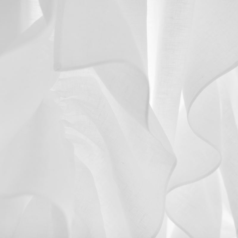 rideaux ornés de froufrous en lin lavé Blanc Optique