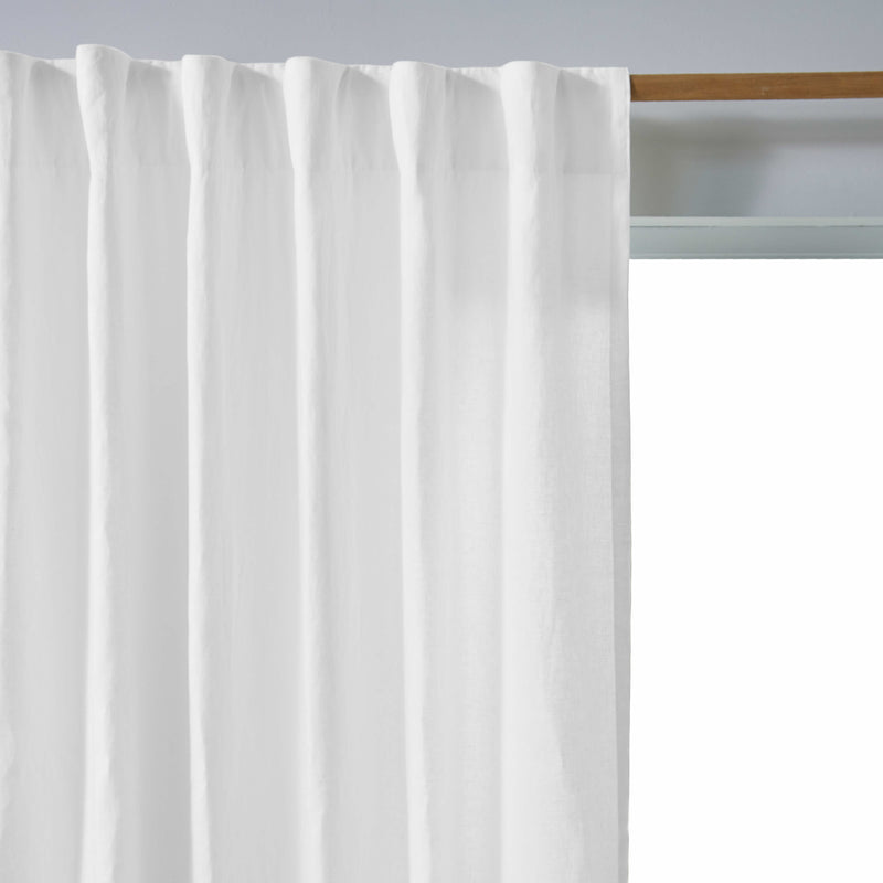 Rideau lin avec doublure cotton Blanc Optique