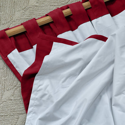 Rideau lin occultant sur mesure Bordeaux à pattes cachées