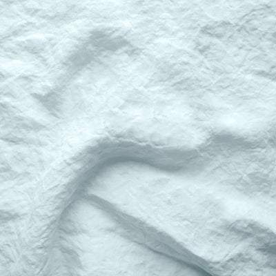 Swatch pour chemin de table ajouré en lin bleu glacier