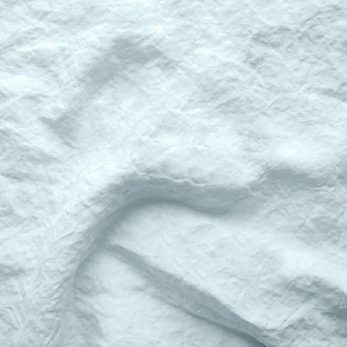 Swatch pour chemin de table ajouré en lin bleu glacier