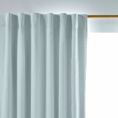 Rideau lin occultant sur mesure Bleu Glacier