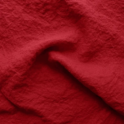 Swatch pour Taies d'oreiller en lin à volants plats Bordeaux