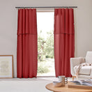 Cortina de panel con bourdon en lino rojo ladrillo