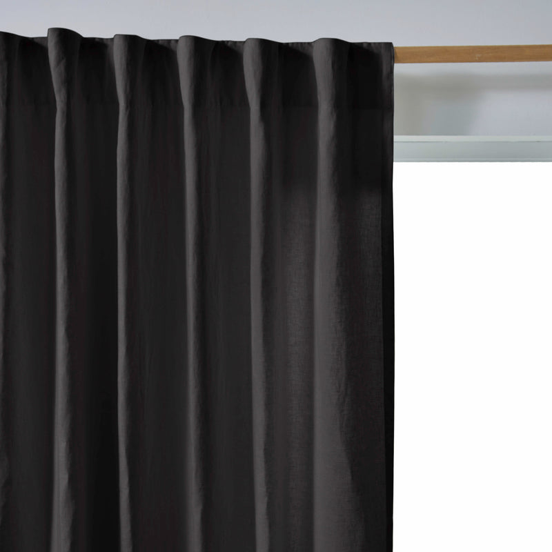 Rideau lin avec doublure cotton Encre Noire