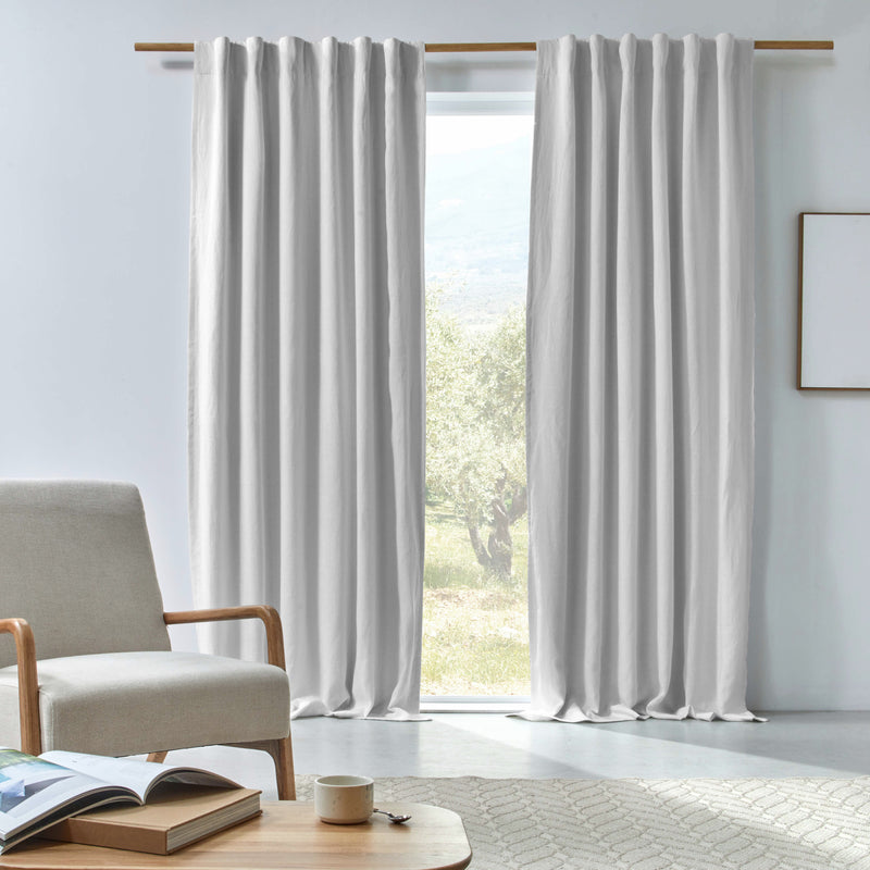 Rideau en lin occultant sur mesure Gris Minéral