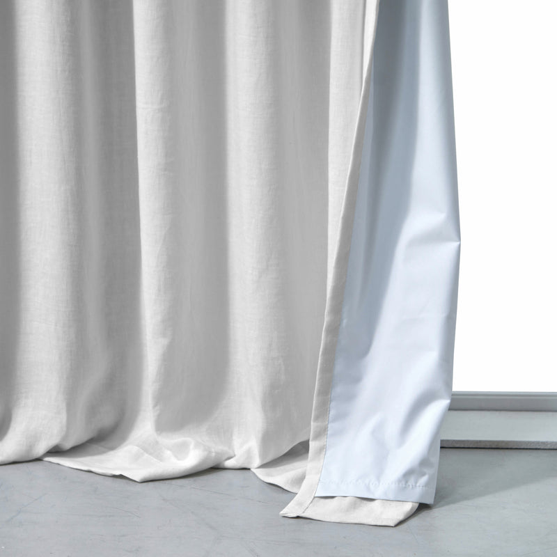 Rideau occultant en lin Gris Minéral sur mesure