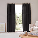 Cortina de panel con bourdon en lino tinta negra