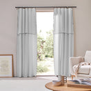 Cortina de panel con bourdon en lino gris mineral