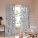 Cortina de lino con volantes gris mineral - Drops
