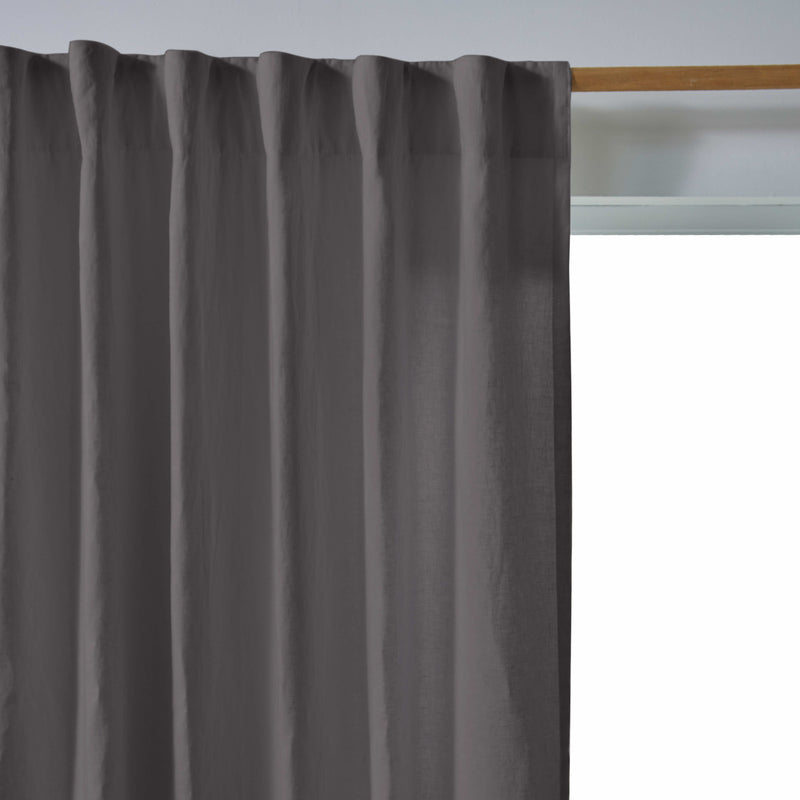 Rideau lin avec doublure cotton sur mesure Gris Plomb
