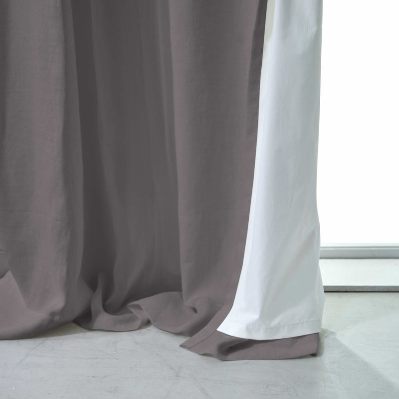 Rideau doublé en lin sur mesure Gris Plomb