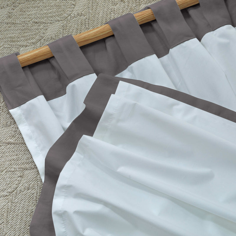 Rideau doublé en lin sur mesure Gris Plomb à pattes cachées