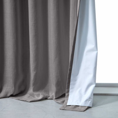 Rideau occultant en lin Gris Plomb sur mesure