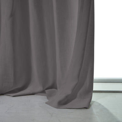 Rideau non doublé en lin sur mesure Gris Plomb