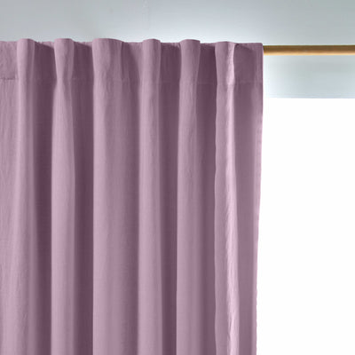 Rideau lin occultant sur mesure Lilas