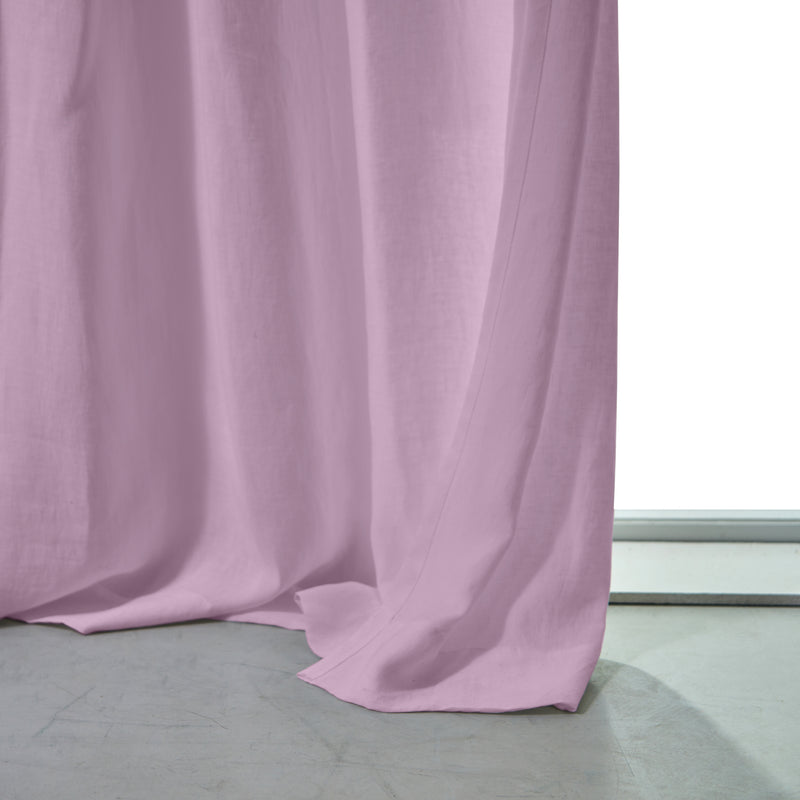 Rideau non doublé en lin sur mesure Lilas