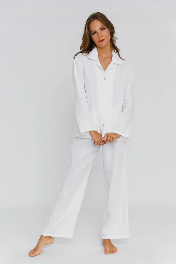 Pyjama en lin lavé « Malú » Blanc 1  