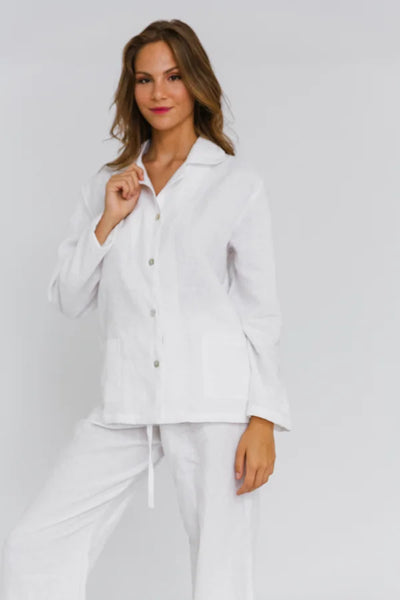 Ensemble de Pyjama en lin Blanc 1  #colour_blanc-optique