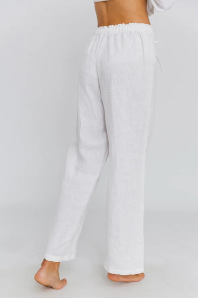 Pantalon de pyjama en lin Blanc #colour_blanc-optique