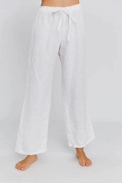 Pantalon de pyjama en lin lavé « Malú » Blanc Optique 13 #colour_blanc-optique 