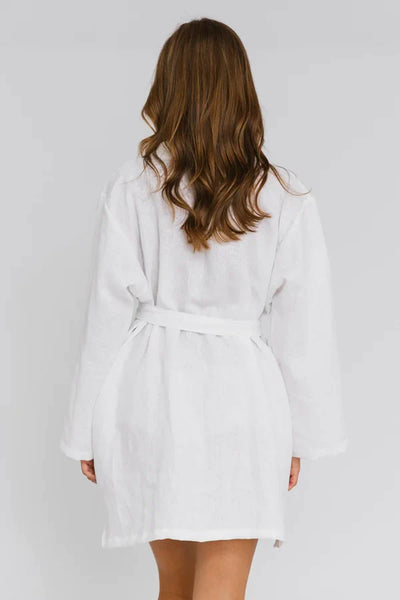 Peignoir court unisex en lin « Alice » Blanc 2 #colour_blanc-optique