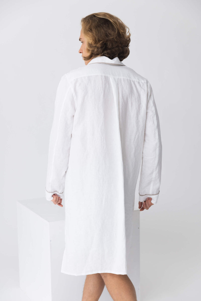 Chemise de nuit en lin lavé blanc-optique 11 