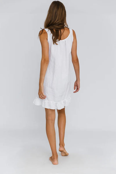 Robe de nuit « Ester » en lin lavé Blanc Optique 12 #colour_blanc-optique