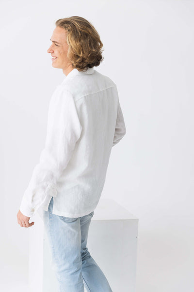 Chemise veste homme en 100 % lin blanc 7 #colour_blanc-optique