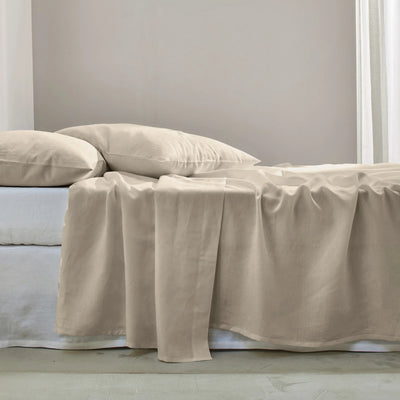 drap plat en lin Naturel