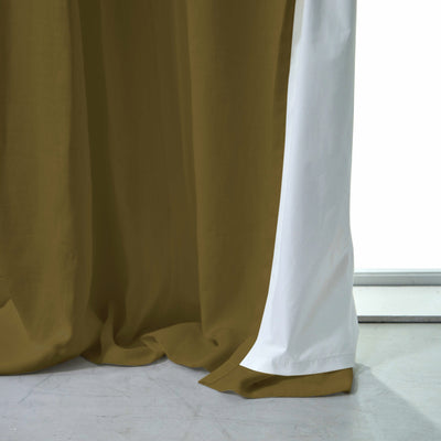 Rideau doublé en lin sur mesure Olive Verte
