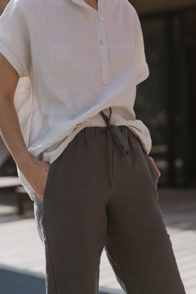 Pantalon décontracté en lin naturel pour femme 9#colour_gris-plomb