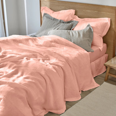 Housse de couette à bords plats rose