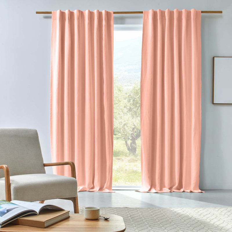 Rideau en lin occultant sur mesure Rose