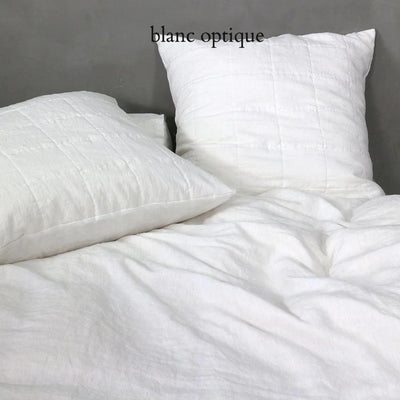 Taie d'oreiller matelassée en lin #colour_blanc-optique