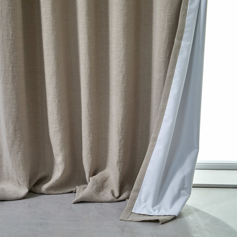 Rideau occultant en lin Naturel sur mesure