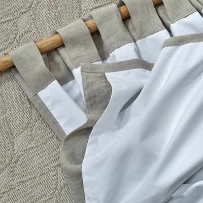 Rideau occultant en lin Naturel sur mesure à pattes cachées