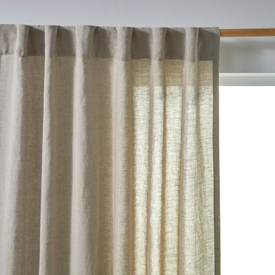 Rideau lin lavé non doublé sur mesure Naturel