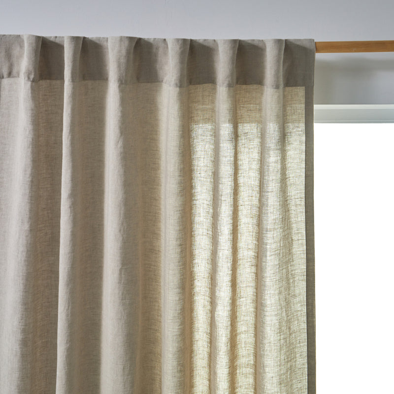 Rideau lin lavé non doublé sur mesure Naturel