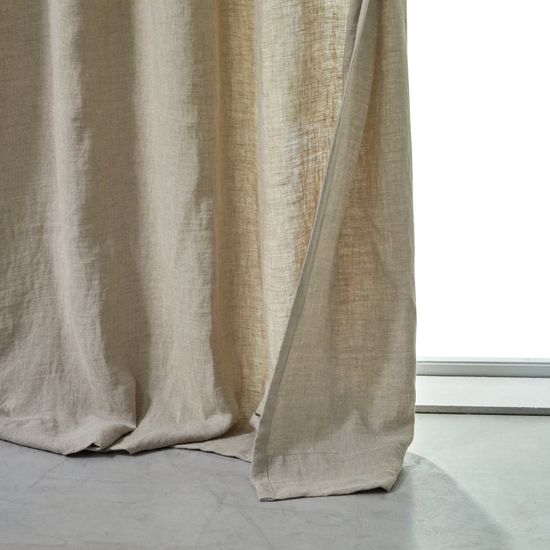Rideau non doublé sur mesure en lin lavé Naturel