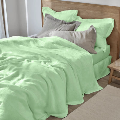 Housse de couette à bords plats vert menthe