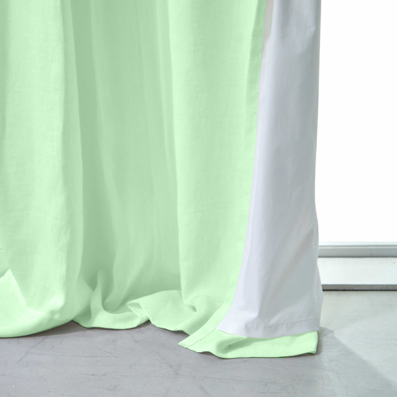 Rideau doublé en lin sur mesure  vert menthe
