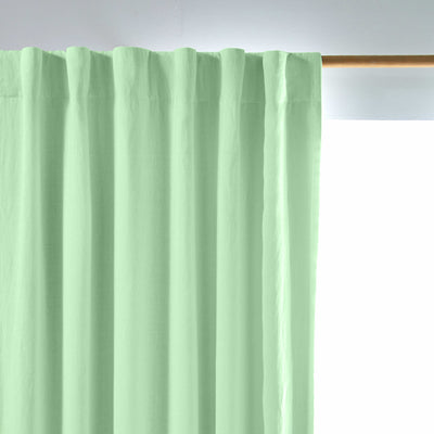 Rideau lin occultant sur mesure Vert Menthe
